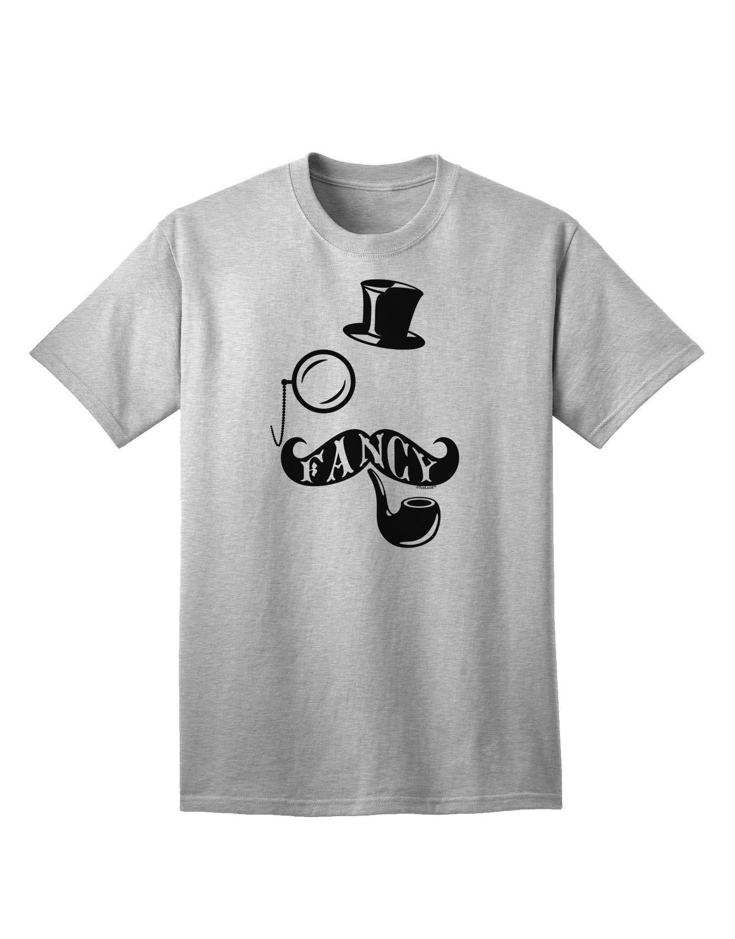Premium Collection: Fancy Tophat, Mustache, Pipe, and Monocle - Adult T-Shirt for the Discerning Gentleman-Mens T-shirts-TooLoud-AshGray-Small-Davson Sales
