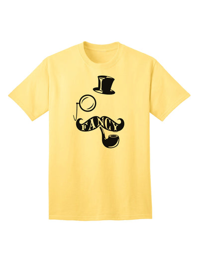 Premium Collection: Fancy Tophat, Mustache, Pipe, and Monocle - Adult T-Shirt for the Discerning Gentleman-Mens T-shirts-TooLoud-Yellow-Small-Davson Sales