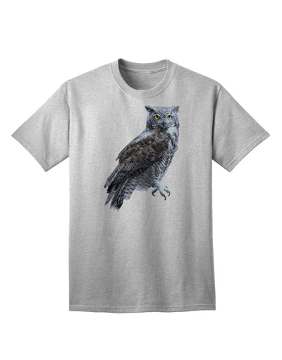 Premium Collection: Great Horned Owl Photo Adult T-Shirt-Mens T-shirts-TooLoud-AshGray-Small-Davson Sales