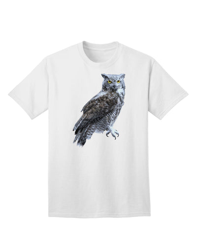 Premium Collection: Great Horned Owl Photo Adult T-Shirt-Mens T-shirts-TooLoud-White-Small-Davson Sales