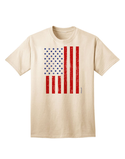 Premium Distressed Adult T-Shirt featuring Red and Blue Stamp Style American Flag by TooLoud-Mens T-shirts-TooLoud-Natural-Small-Davson Sales