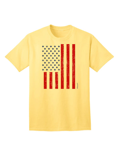 Premium Distressed Adult T-Shirt featuring Red and Blue Stamp Style American Flag by TooLoud-Mens T-shirts-TooLoud-Yellow-Small-Davson Sales