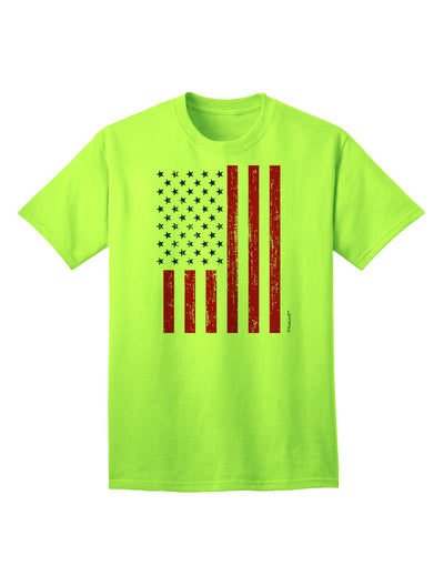 Premium Distressed Adult T-Shirt featuring Red and Blue Stamp Style American Flag by TooLoud-Mens T-shirts-TooLoud-Neon-Green-Small-Davson Sales