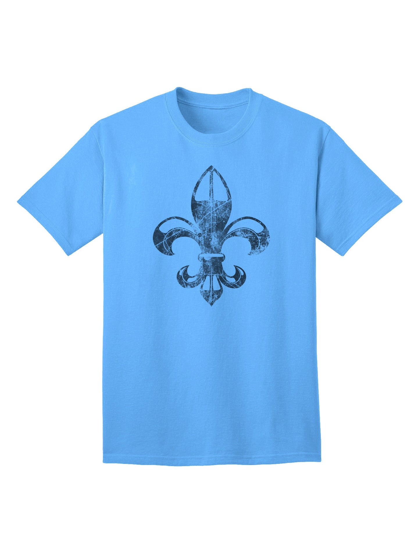 Premium Distressed Fleur de Lis Adult T-Shirt - Vintage Style Elegance for the Modern Shopper-Mens T-shirts-TooLoud-Aquatic-Blue-Small-Davson Sales