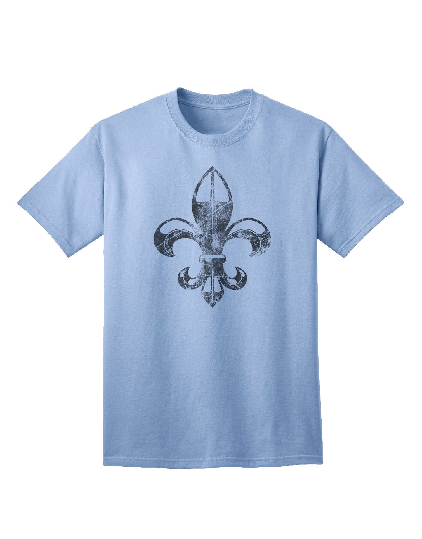Premium Distressed Fleur de Lis Adult T-Shirt - Vintage Style Elegance for the Modern Shopper-Mens T-shirts-TooLoud-Light-Blue-Small-Davson Sales