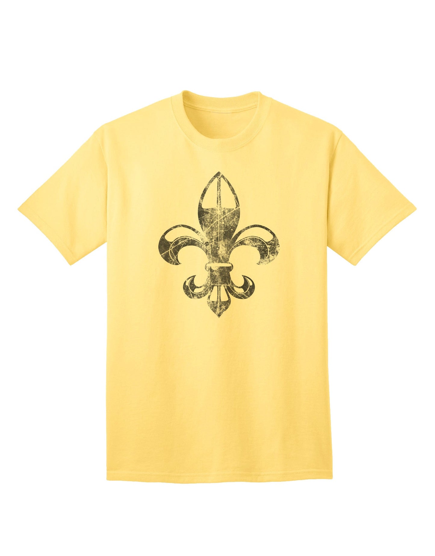 Premium Distressed Fleur de Lis Adult T-Shirt - Vintage Style Elegance for the Modern Shopper-Mens T-shirts-TooLoud-Yellow-Small-Davson Sales