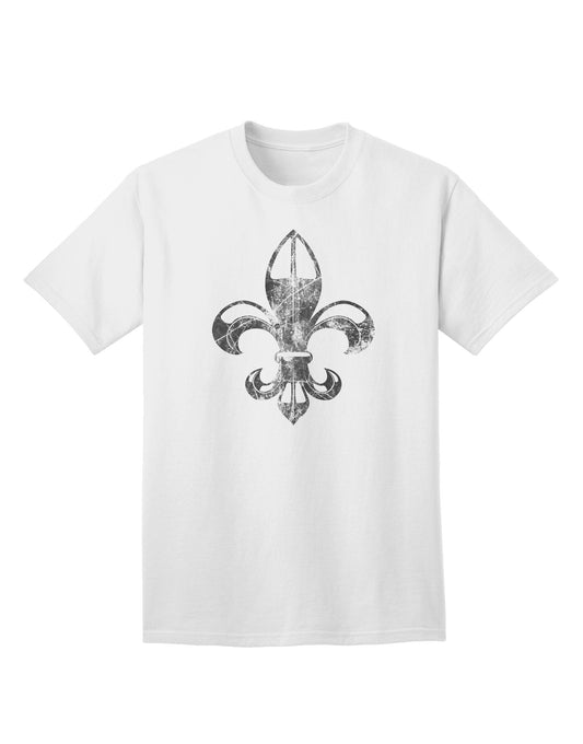Premium Distressed Fleur de Lis Adult T-Shirt - Vintage Style Elegance for the Modern Shopper-Mens T-shirts-TooLoud-White-Small-Davson Sales