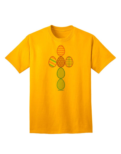 Premium Easter Egg Cross Faux Applique - Adult T-Shirt Collection-Mens T-shirts-TooLoud-Gold-Small-Davson Sales