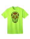 Premium Edition - Colorful Day of the Dead Calavera Adult T-Shirt for the Fashion-Conscious-Mens T-shirts-TooLoud-Neon-Green-Small-Davson Sales