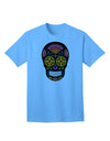 Premium Edition - Version 2 Black Day of the Dead Calavera Adult T-Shirt Collection-Mens T-shirts-TooLoud-Aquatic-Blue-Small-Davson Sales