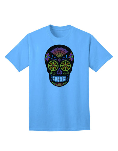 Premium Edition - Version 2 Black Day of the Dead Calavera Adult T-Shirt Collection-Mens T-shirts-TooLoud-Aquatic-Blue-Small-Davson Sales