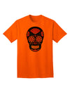 Premium Edition - Version 2 Black Day of the Dead Calavera Adult T-Shirt Collection-Mens T-shirts-TooLoud-Orange-Small-Davson Sales