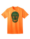 Premium Edition - Version 3 Blue Day of the Dead Calavera Adult T-Shirt for the Modern Fashion Enthusiast-Mens T-shirts-TooLoud-Neon-Orange-Small-Davson Sales