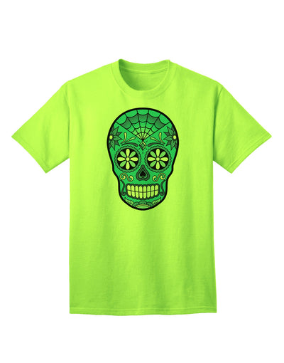 Premium Edition - Version 3 Blue Day of the Dead Calavera Adult T-Shirt for the Modern Fashion Enthusiast-Mens T-shirts-TooLoud-Neon-Green-Small-Davson Sales