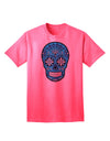 Premium Edition - Version 3 Blue Day of the Dead Calavera Adult T-Shirt for the Modern Fashion Enthusiast-Mens T-shirts-TooLoud-Neon-Pink-Small-Davson Sales