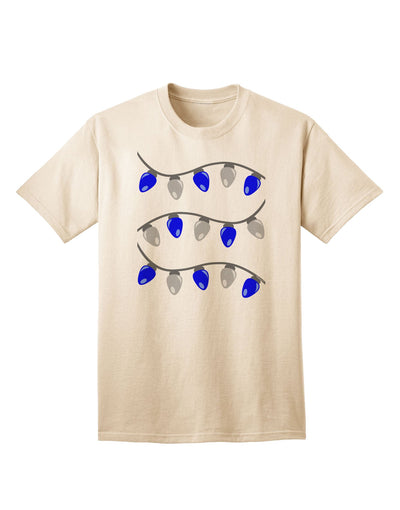 Premium Hanukkah Lights Blue and Silver Adult T-Shirt - Celebrate in Style-Mens T-shirts-TooLoud-Natural-Small-Davson Sales