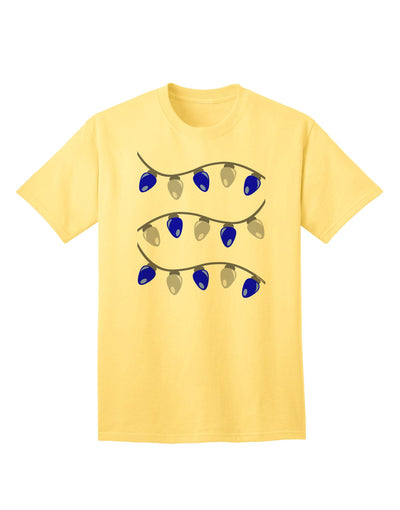 Premium Hanukkah Lights Blue and Silver Adult T-Shirt - Celebrate in Style-Mens T-shirts-TooLoud-Yellow-Small-Davson Sales