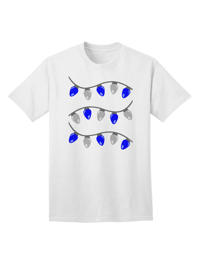 Premium Hanukkah Lights Blue and Silver Adult T-Shirt - Celebrate in Style-Mens T-shirts-TooLoud-White-Small-Davson Sales