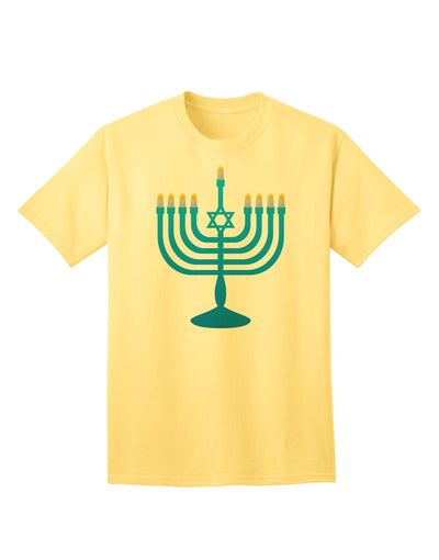 Premium Hanukkah Menorah Adult T-Shirt - Celebrate in Style-Mens T-shirts-TooLoud-Yellow-Small-Davson Sales