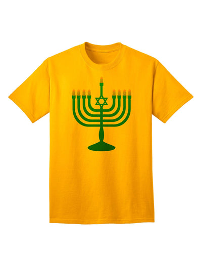 Premium Hanukkah Menorah Adult T-Shirt - Celebrate in Style-Mens T-shirts-TooLoud-Gold-Small-Davson Sales