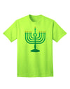 Premium Hanukkah Menorah Adult T-Shirt - Celebrate in Style-Mens T-shirts-TooLoud-Neon-Green-Small-Davson Sales