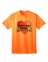 Premium Heart Banner Design Adult T-Shirt by TooLoud - A Perfect Gift for the World's Best Mom-Mens T-shirts-TooLoud-Neon-Orange-Small-Davson Sales