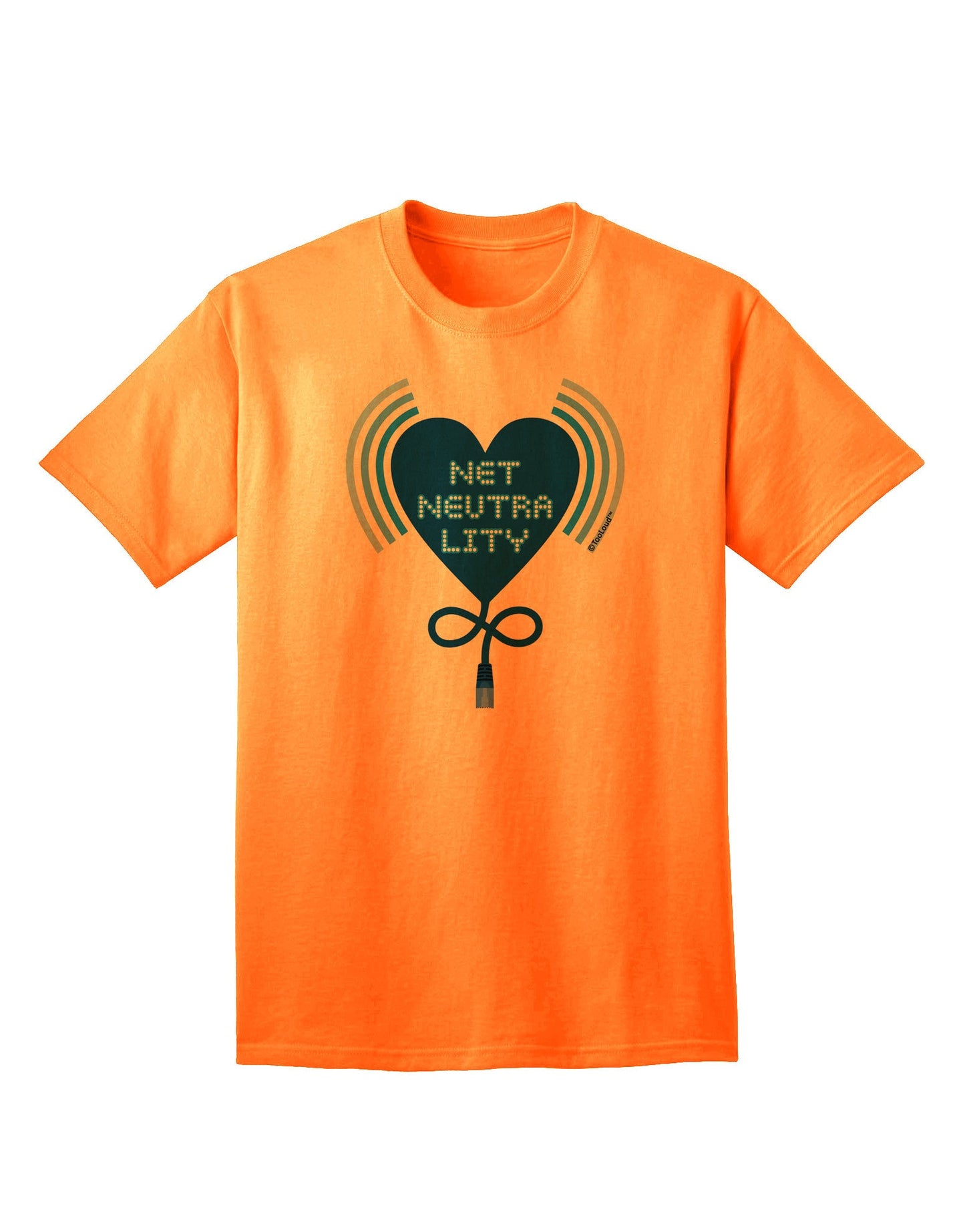 Premium Heart Net Neutrality Adult T-Shirt - A Statement of Digital Freedom-Mens T-shirts-TooLoud-Neon-Orange-Small-Davson Sales