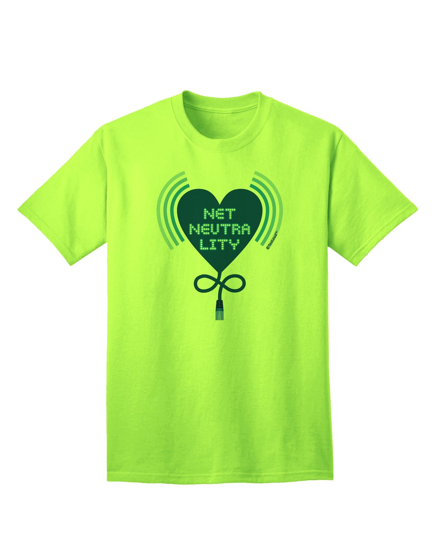 Premium Heart Net Neutrality Adult T-Shirt - A Statement of Digital Freedom-Mens T-shirts-TooLoud-Neon-Green-Small-Davson Sales