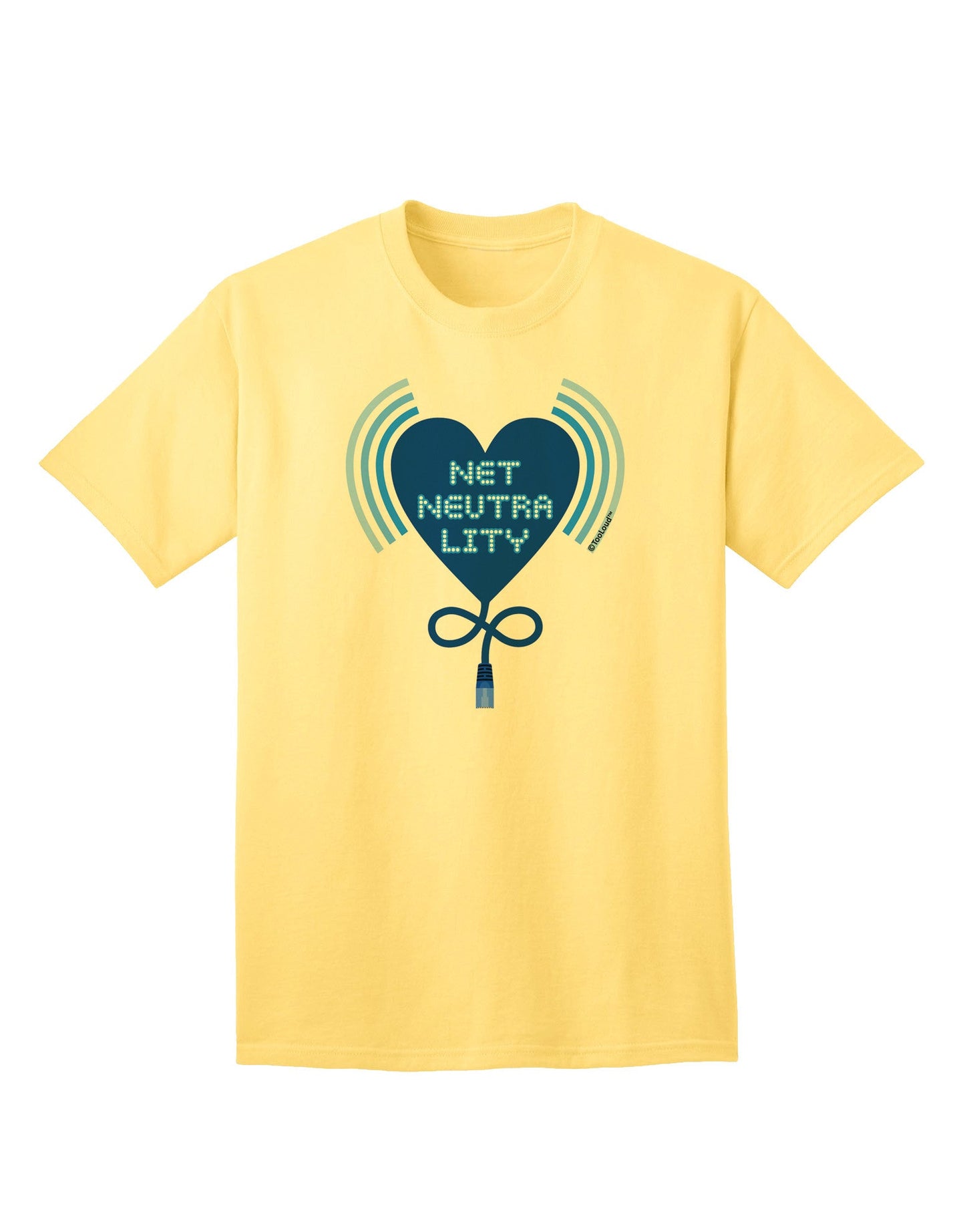 Premium Heart Net Neutrality Adult T-Shirt - A Statement of Digital Freedom-Mens T-shirts-TooLoud-Yellow-Small-Davson Sales
