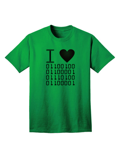 Premium I Heart Binary Data Adult T-Shirt - A Must-Have for Tech Enthusiasts-Mens T-shirts-TooLoud-Kelly-Green-Small-Davson Sales