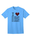 Premium I Heart Binary Data Adult T-Shirt - A Must-Have for Tech Enthusiasts-Mens T-shirts-TooLoud-Aquatic-Blue-Small-Davson Sales