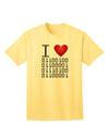 Premium I Heart Binary Data Adult T-Shirt - A Must-Have for Tech Enthusiasts-Mens T-shirts-TooLoud-Yellow-Small-Davson Sales