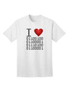 Premium I Heart Binary Data Adult T-Shirt - A Must-Have for Tech Enthusiasts-Mens T-shirts-TooLoud-White-Small-Davson Sales