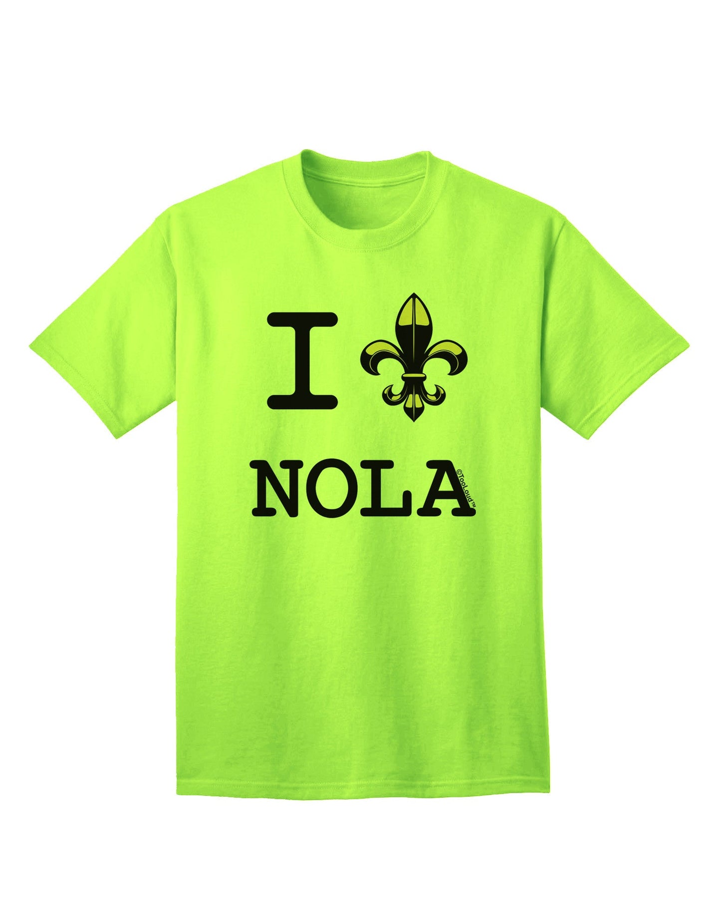 Premium 'I Love NOLA Fleur de Lis' Adult T-Shirt - A Must-Have for Devoted Fans-Mens T-shirts-TooLoud-Neon-Green-Small-Davson Sales