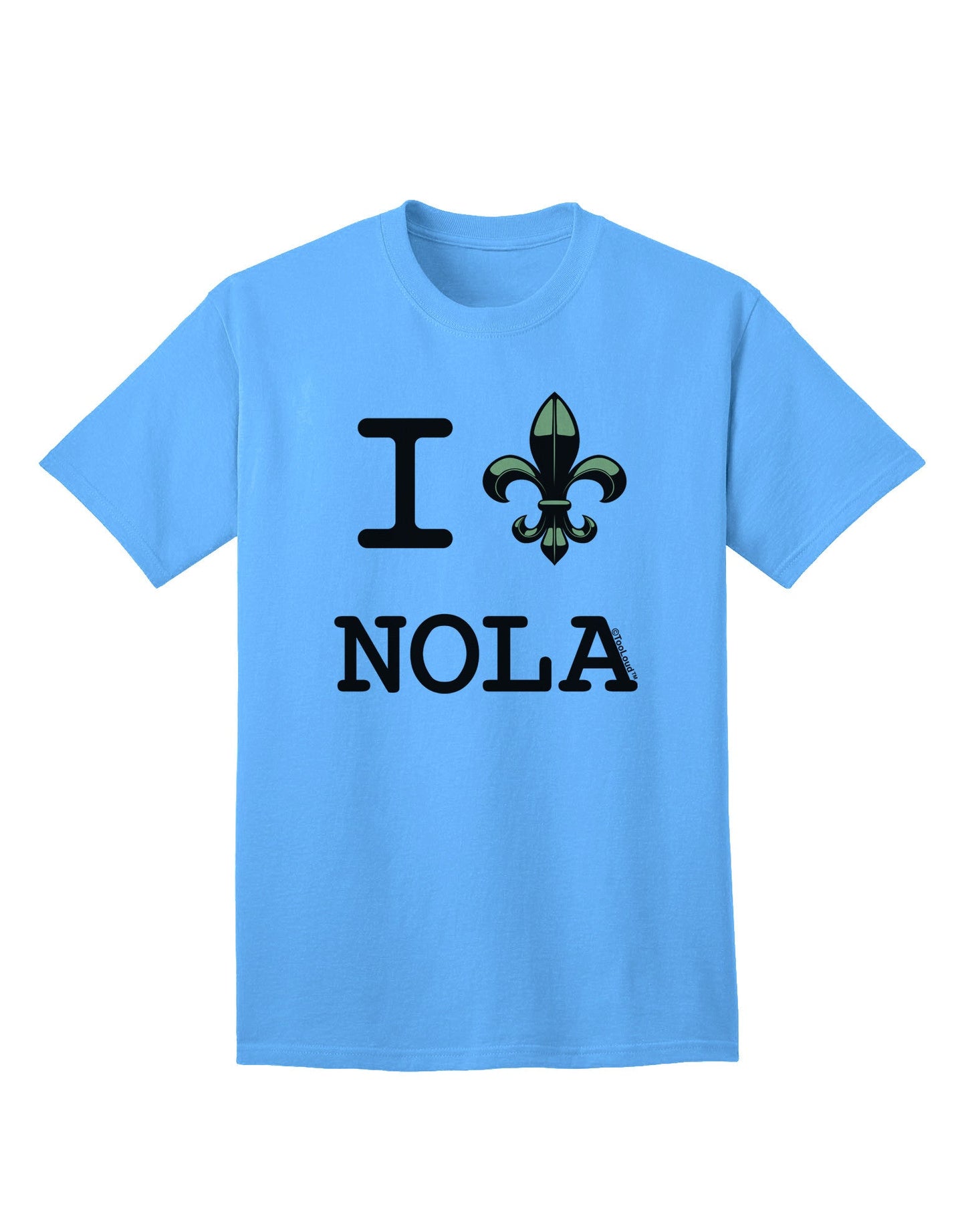Premium 'I Love NOLA Fleur de Lis' Adult T-Shirt - A Must-Have for Devoted Fans-Mens T-shirts-TooLoud-Aquatic-Blue-Small-Davson Sales