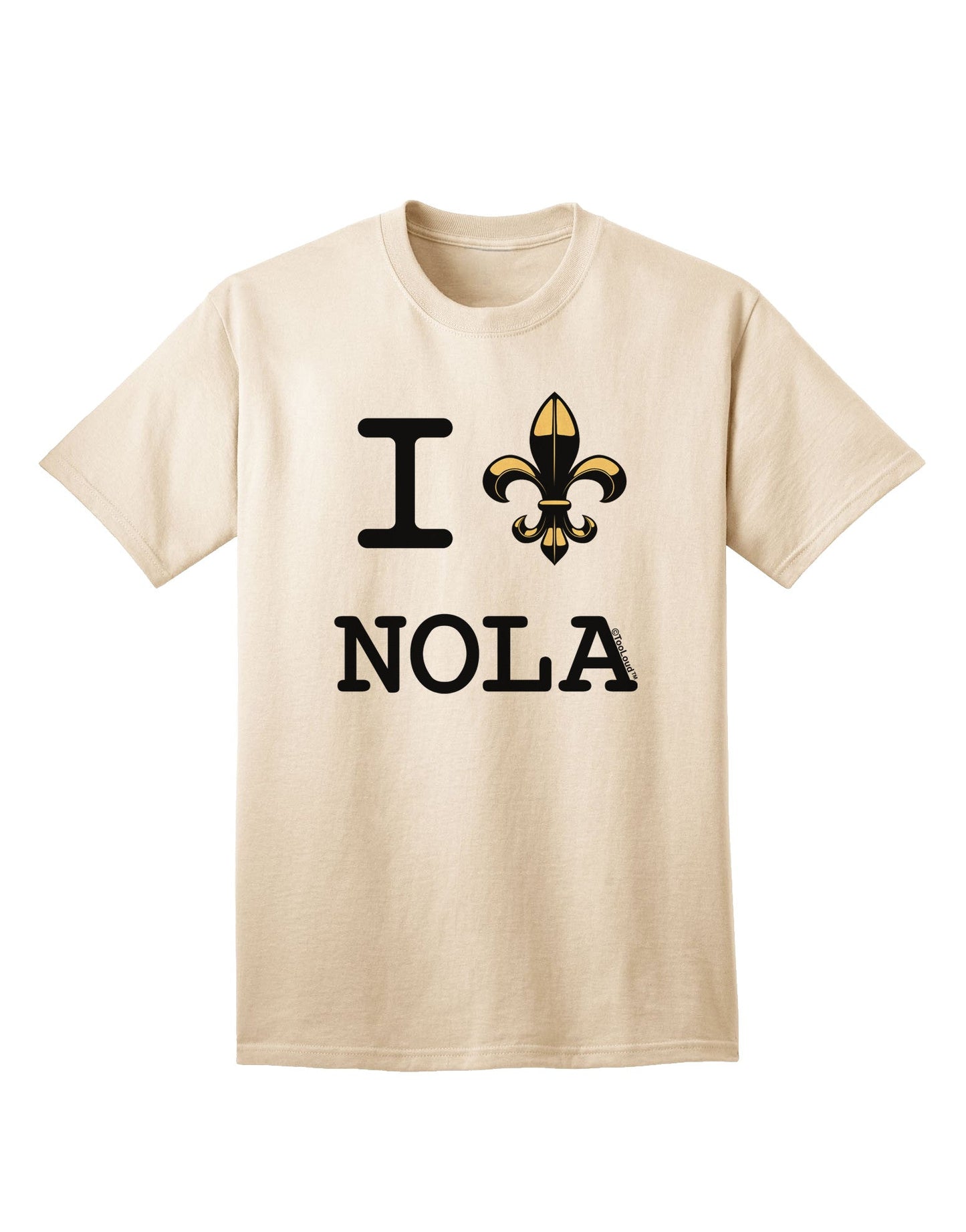 Premium 'I Love NOLA Fleur de Lis' Adult T-Shirt - A Must-Have for Devoted Fans-Mens T-shirts-TooLoud-Natural-Small-Davson Sales