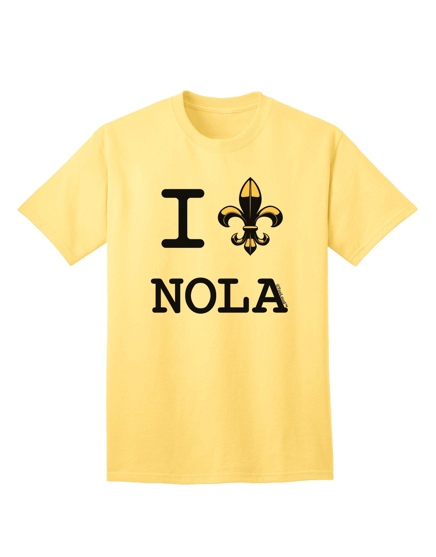 Premium 'I Love NOLA Fleur de Lis' Adult T-Shirt - A Must-Have for Devoted Fans-Mens T-shirts-TooLoud-Yellow-Small-Davson Sales