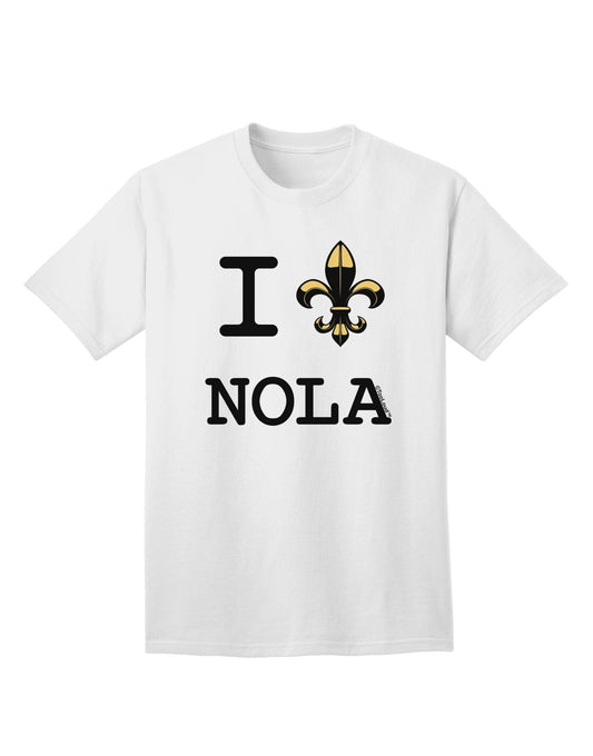 Premium 'I Love NOLA Fleur de Lis' Adult T-Shirt - A Must-Have for Devoted Fans-Mens T-shirts-TooLoud-White-Small-Davson Sales