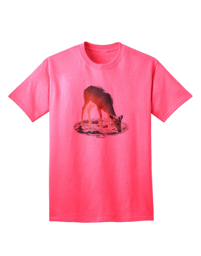 Premium Little Buck Cutout Adult T-Shirt - Elegance Meets Comfort-Mens T-shirts-TooLoud-Neon-Pink-Small-Davson Sales