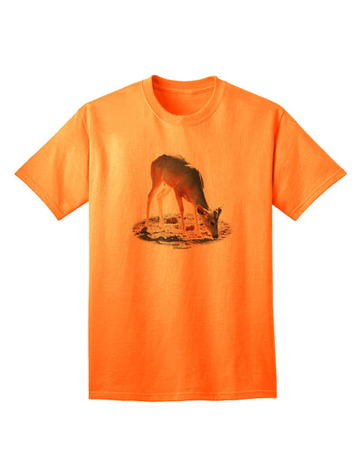 Premium Little Buck Cutout Adult T-Shirt - Elegance Meets Comfort-Mens T-shirts-TooLoud-Neon-Orange-Small-Davson Sales