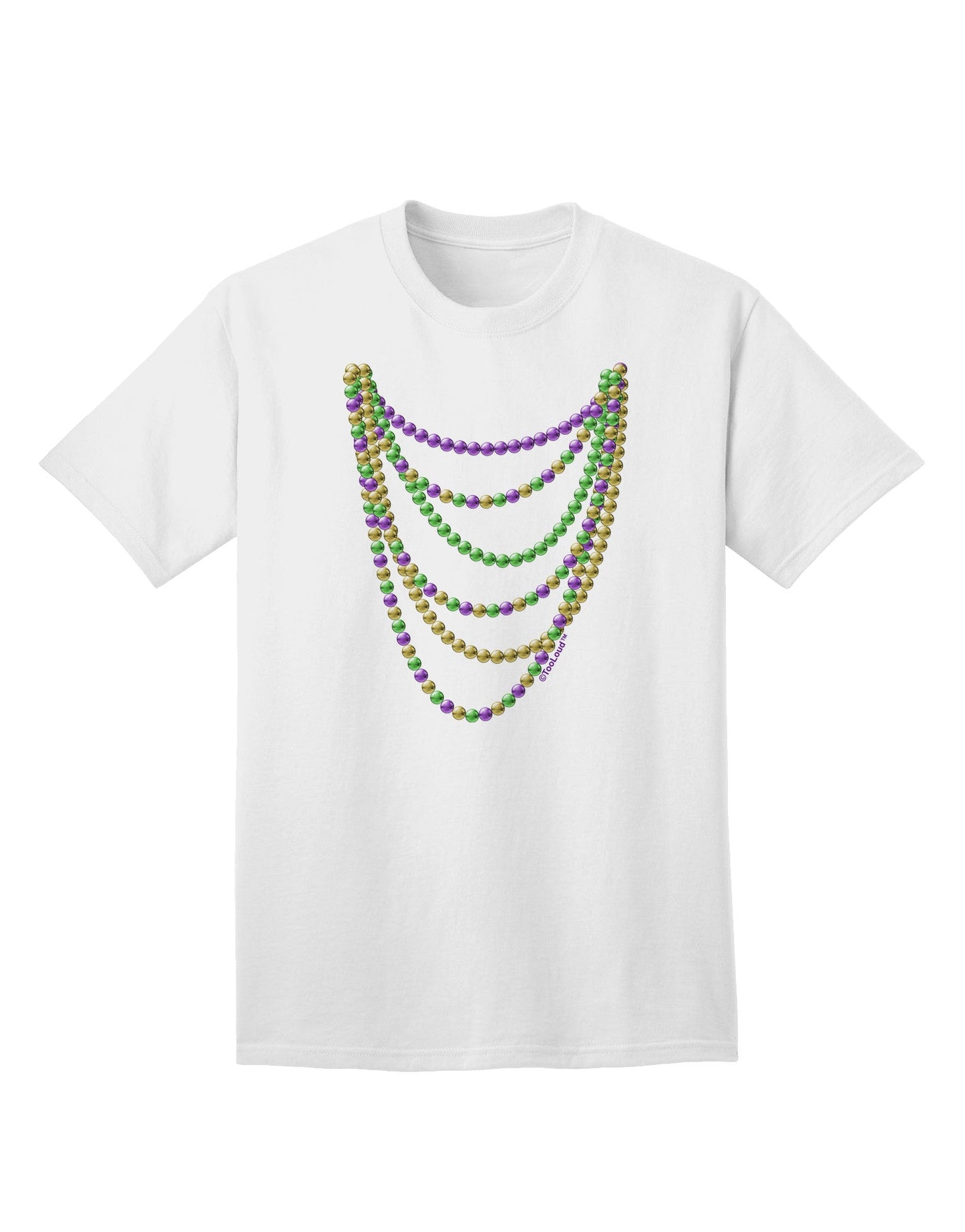 Premium Mardi Gras Beads Necklaces Adult T-Shirt Collection-Mens T-shirts-TooLoud-White-Small-Davson Sales