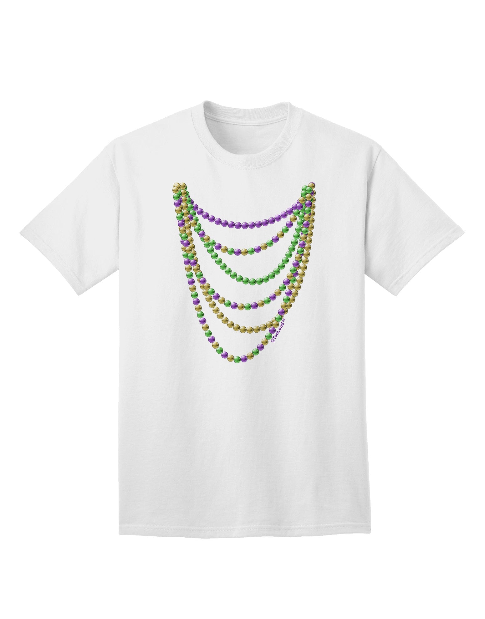 Premium Mardi Gras Beads Necklaces Adult T-Shirt Collection-Mens T-shirts-TooLoud-White-Small-Davson Sales