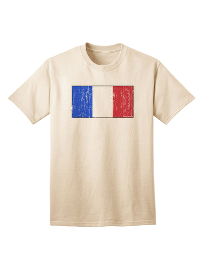 Premium Quality France Distressed Adult T-Shirt featuring the Iconic French Flag by TooLoud-Mens T-shirts-TooLoud-Natural-Small-Davson Sales