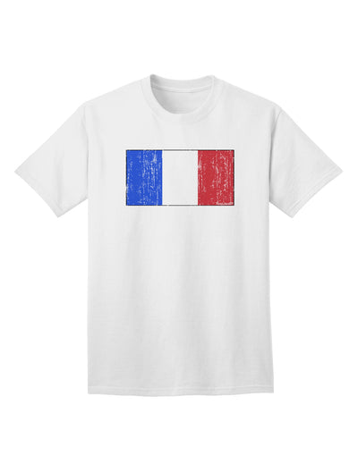 Premium Quality France Distressed Adult T-Shirt featuring the Iconic French Flag by TooLoud-Mens T-shirts-TooLoud-White-Small-Davson Sales