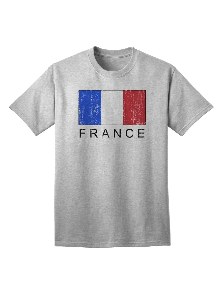 Premium Quality French Flag - France Text Distressed Adult T-Shirt by TooLoud-Mens T-shirts-TooLoud-White-Small-Davson Sales