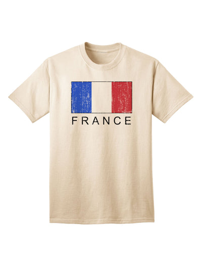 Premium Quality French Flag - France Text Distressed Adult T-Shirt by TooLoud-Mens T-shirts-TooLoud-Natural-Small-Davson Sales