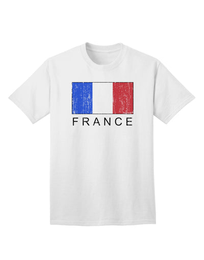 Premium Quality French Flag - France Text Distressed Adult T-Shirt by TooLoud-Mens T-shirts-TooLoud-White-Small-Davson Sales