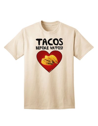 Premium Quality 'Tacos before Vatos' Adult T-Shirt - A Must-Have for Taco Lovers-Mens T-shirts-TooLoud-Natural-Small-Davson Sales