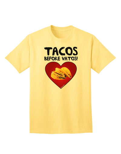 Premium Quality 'Tacos before Vatos' Adult T-Shirt - A Must-Have for Taco Lovers-Mens T-shirts-TooLoud-Yellow-Small-Davson Sales