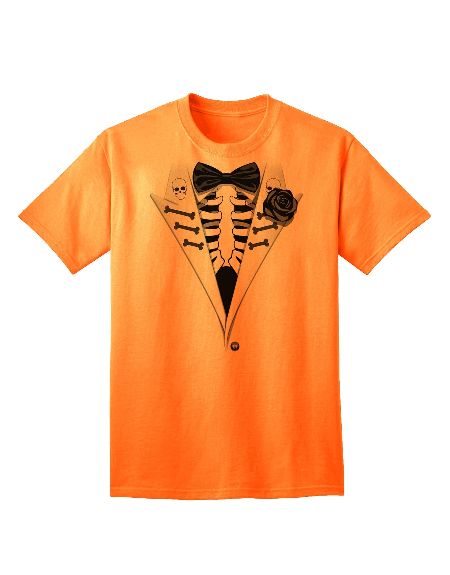 Premium Skeleton Tuxedo - Adult Halloween Themed T-Shirt Collection-Mens T-shirts-TooLoud-Neon-Orange-Small-Davson Sales